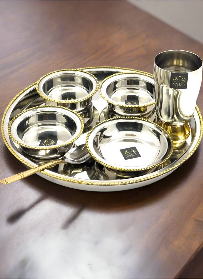Nyra Kitchenware Stainless Steel 7 Piece Dinner Set - Dishwasher Safe - Image 2
